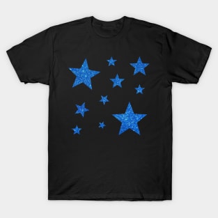 Royal Blue Faux Glitter Stars T-Shirt